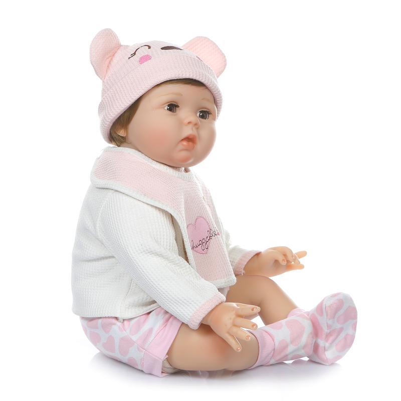55 cm realistische Reborn-Babypuppe Mädchen mit blinzelnden Augen, beschwertem Körper aus Vinyl-Silikon, 22 Zoll Reborn-Puppe | Beschwerter Körper aus Vinyl-Silikon, 22 Zoll Reborn-Puppe