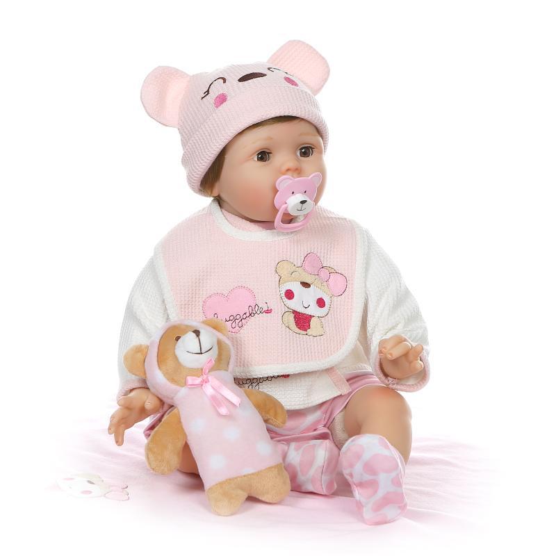 55 cm realistische Reborn-Babypuppe Mädchen mit blinzelnden Augen, beschwertem Körper aus Vinyl-Silikon, 22 Zoll Reborn-Puppe | Beschwerter Körper aus Vinyl-Silikon, 22 Zoll Reborn-Puppe