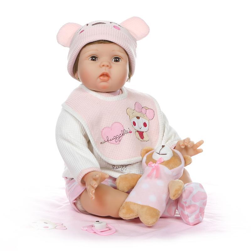 55 cm realistische Reborn-Babypuppe Mädchen mit blinzelnden Augen, beschwertem Körper aus Vinyl-Silikon, 22 Zoll Reborn-Puppe | Beschwerter Körper aus Vinyl-Silikon, 22 Zoll Reborn-Puppe