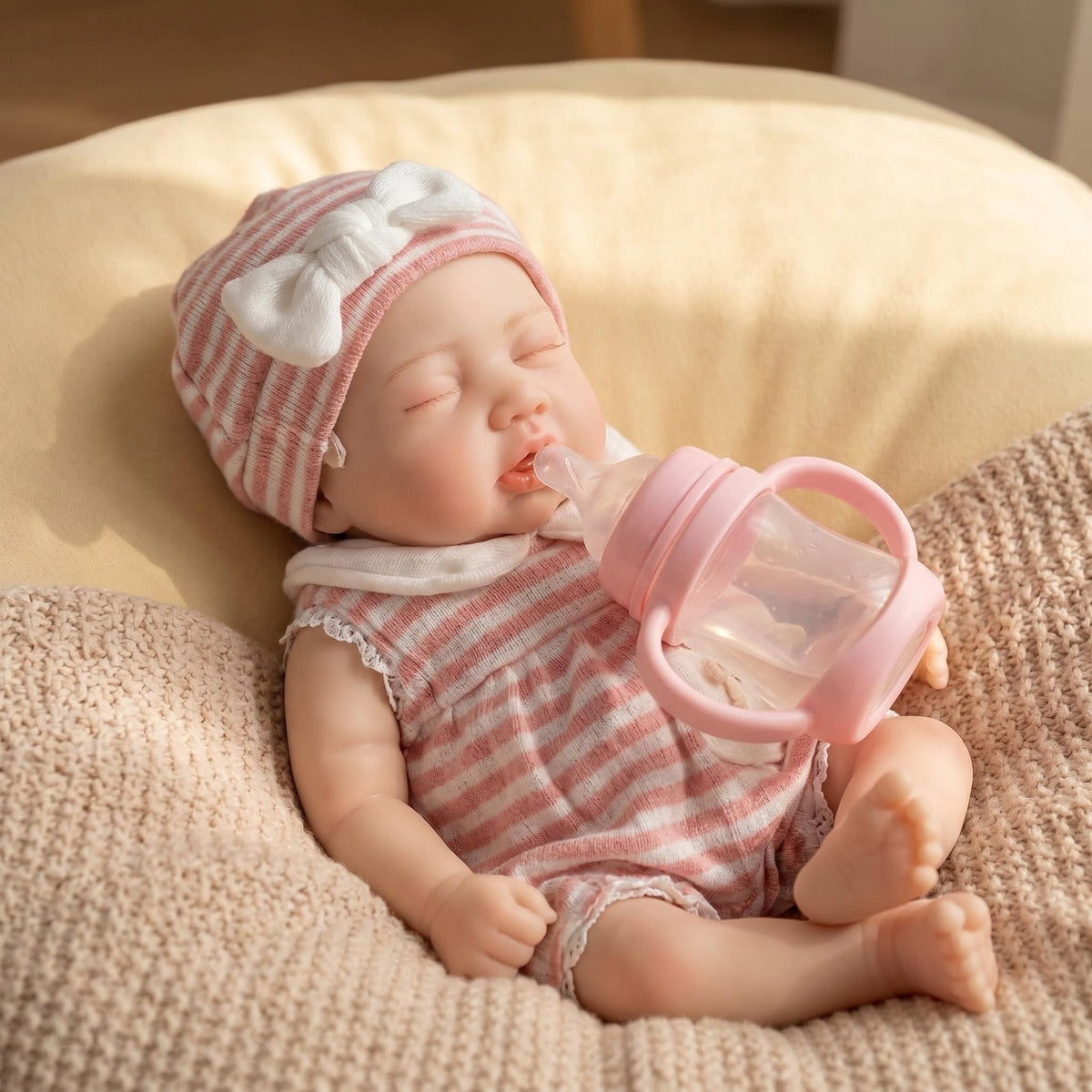 13-Zoll-Sammler-Reborn-Puppe aus weichem Platin-Vollsilikon, elastische, dehnbare Silikonversion für Puppensammler