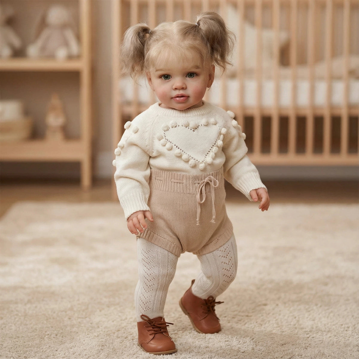 66 cm Reborn-Puppe, große Reborn-Puppe mit blonden Haaren, beschwertem, weichem Stoffkörper und realistischem Aussehen für Kinder