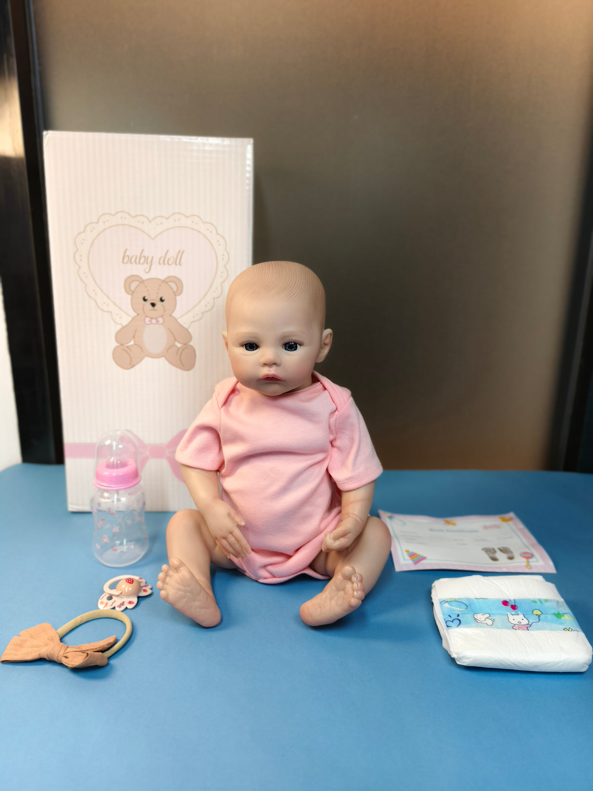 18-Zoll/45-cm Vollvinyl Reborn-Baby-Mädchen – 49-cm anatomisch korrekte, wasserfeste Puppe mit handbemaltem Haar