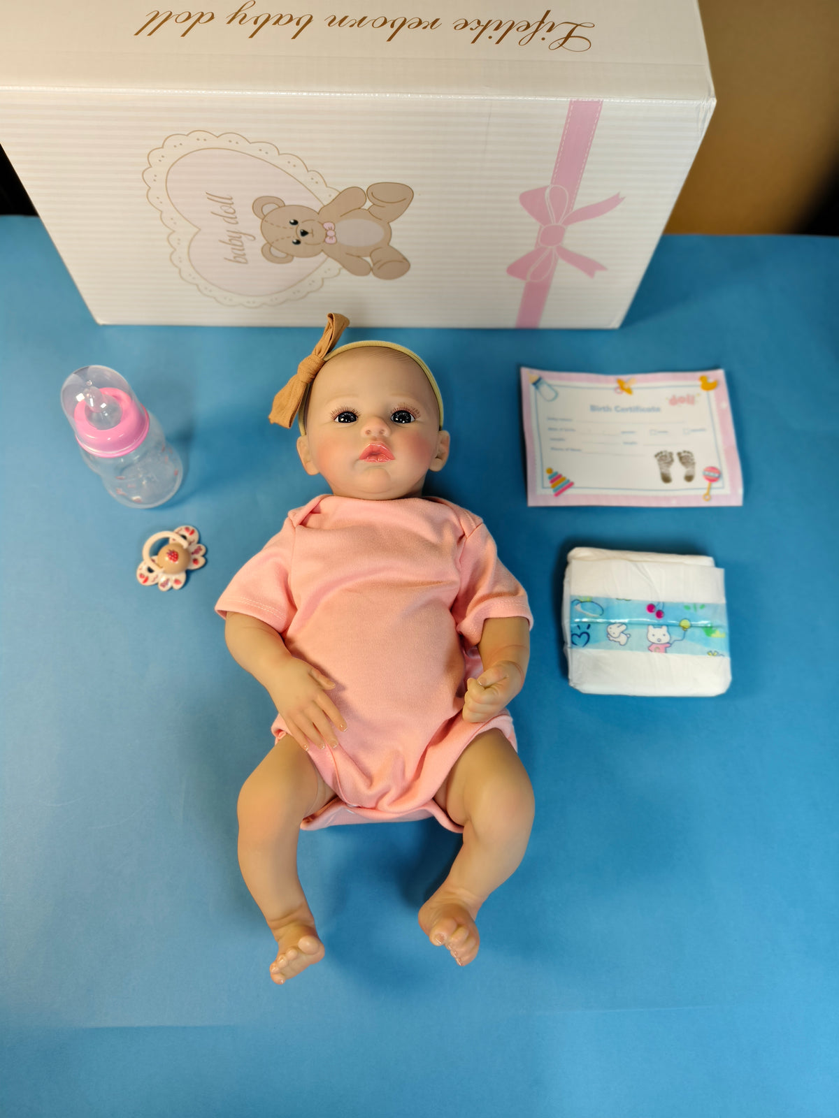 18-Zoll/45-cm Vollvinyl Reborn-Baby-Mädchen – 49-cm anatomisch korrekte, wasserfeste Puppe mit handbemaltem Haar
