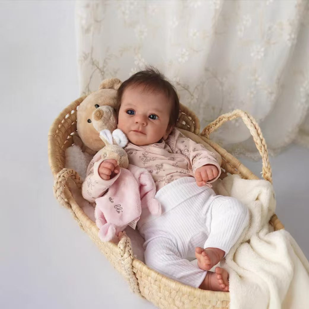 18-Zoll/45 cm lebensechte, bereits bemalte Neugeborenen-Reborn-Puppe, handbemalt mit hochwertigem Genesis 3D-Hautton