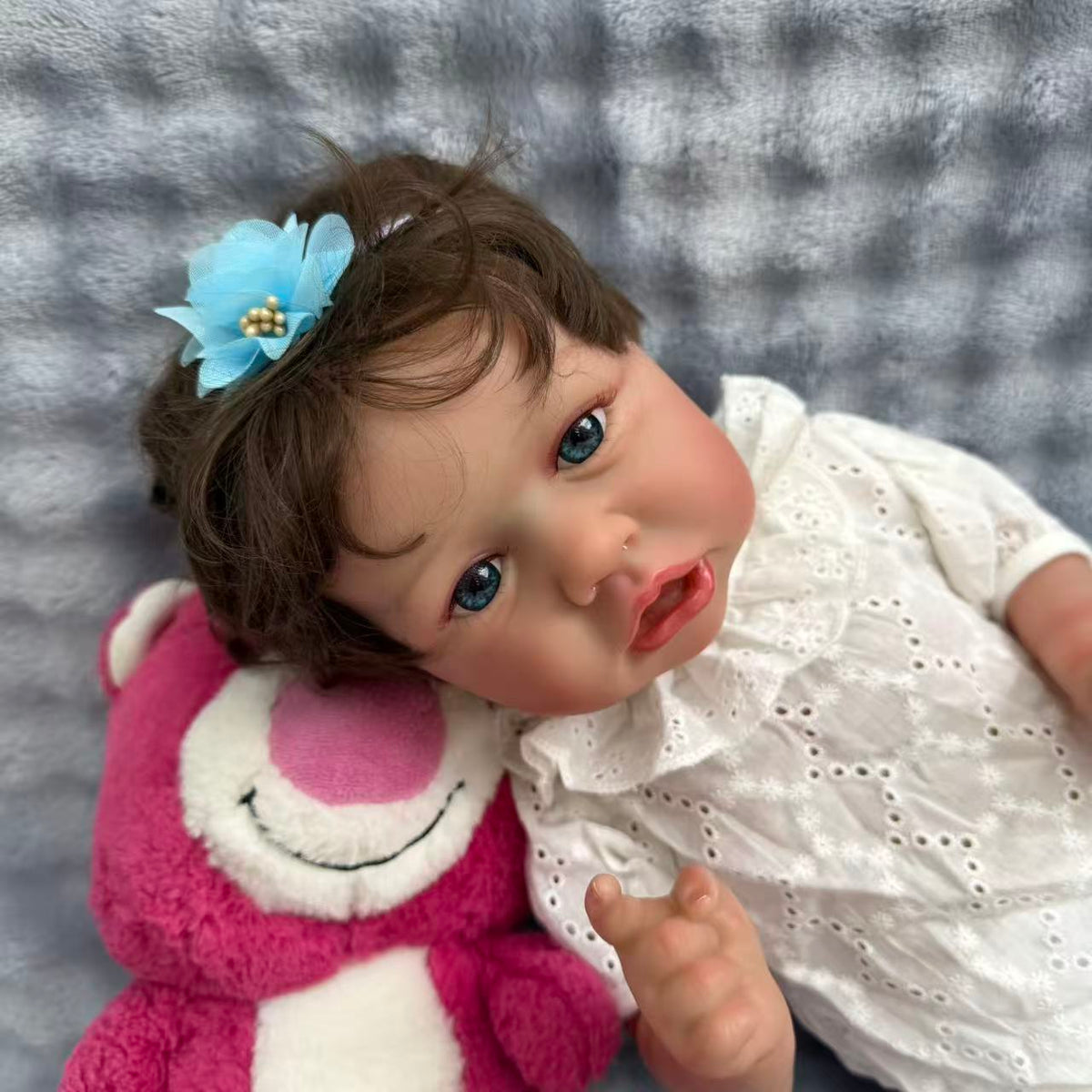 22 Zoll / 55 cm Ganzkörper-Vinyl-Reborn-Mädchen – 55 cm lebensgroße, wasserfeste Babypuppe mit gerootetem Haar und badbarem Körper