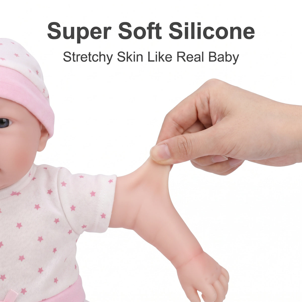 30 cm Abigail superweiche, massive Platinum-Silikon-Puppe, anschmiegsame, elastische Platinum-Silikon-Babypuppe Mädchen