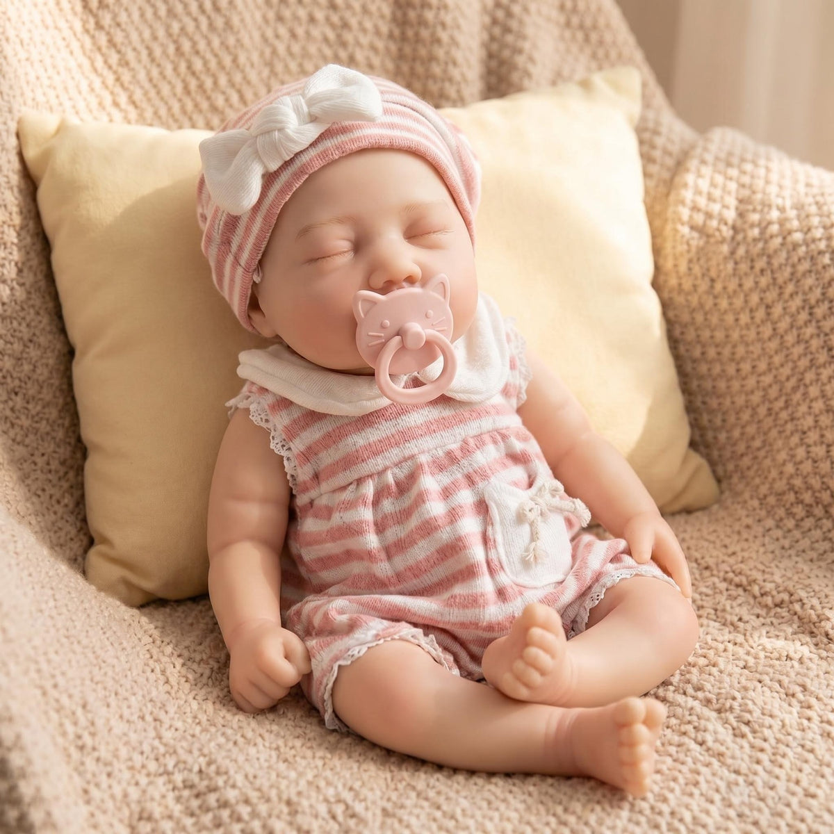 13-Zoll-Sammler-Reborn-Puppe aus weichem Platin-Vollsilikon, elastische, dehnbare Silikonversion für Puppensammler
