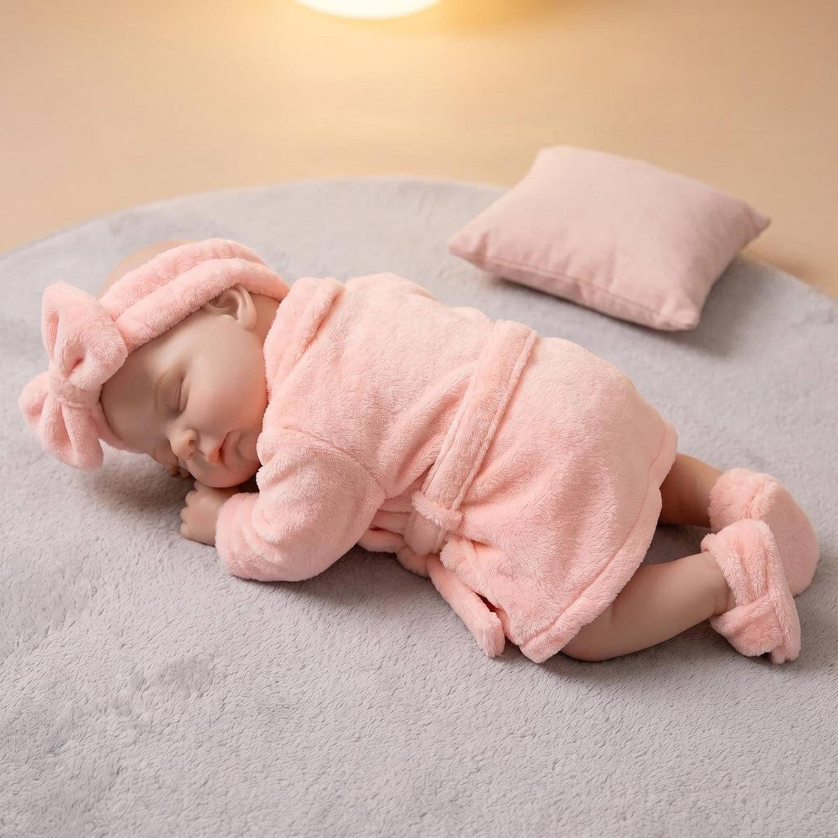 18-Zoll-Babypuppe aus Platin-Silikon Peaches, massive, realistisch gewichtete Mädchenpuppe mit Schnuller, widerstandsfähiges Sammler-Spielzeug