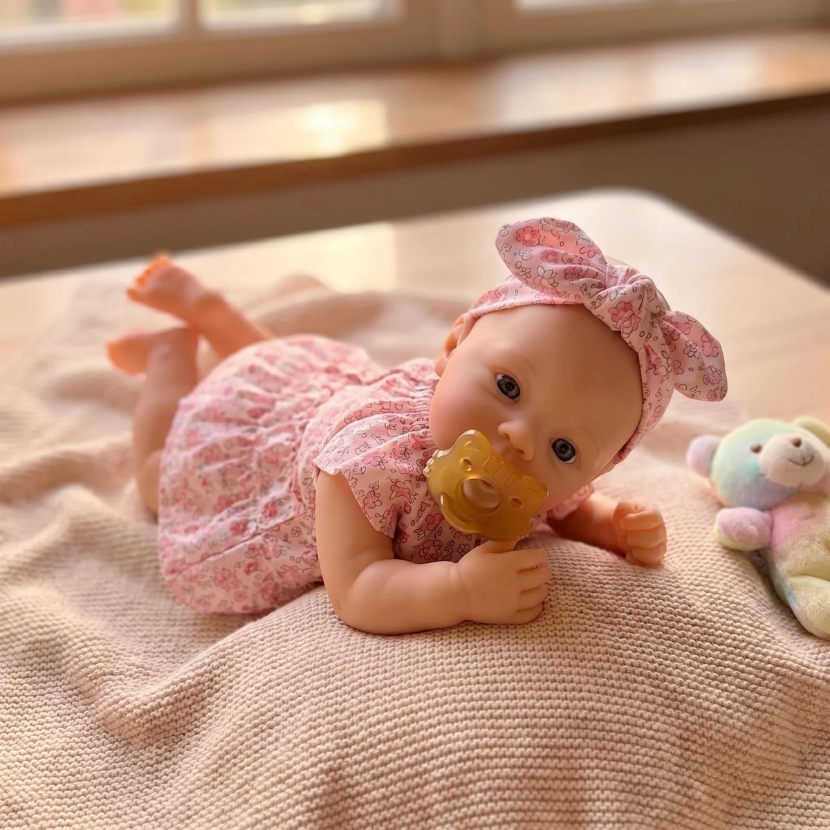 Reborn-Babypuppe 18 Zoll – Realistisches Neugeborenes Mädchen, weicher Ganzkörper aus Silikon – Süße, lebensechte Puppe für Kinder ab 3 Jahren