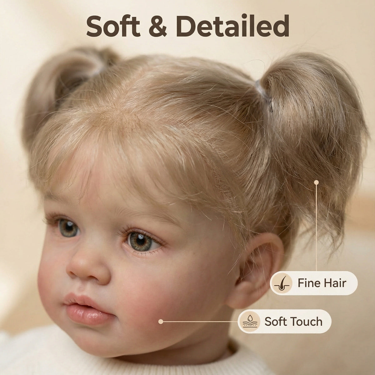 66 cm Reborn-Puppe, große Reborn-Puppe mit blonden Haaren, beschwertem, weichem Stoffkörper und realistischem Aussehen für Kinder
