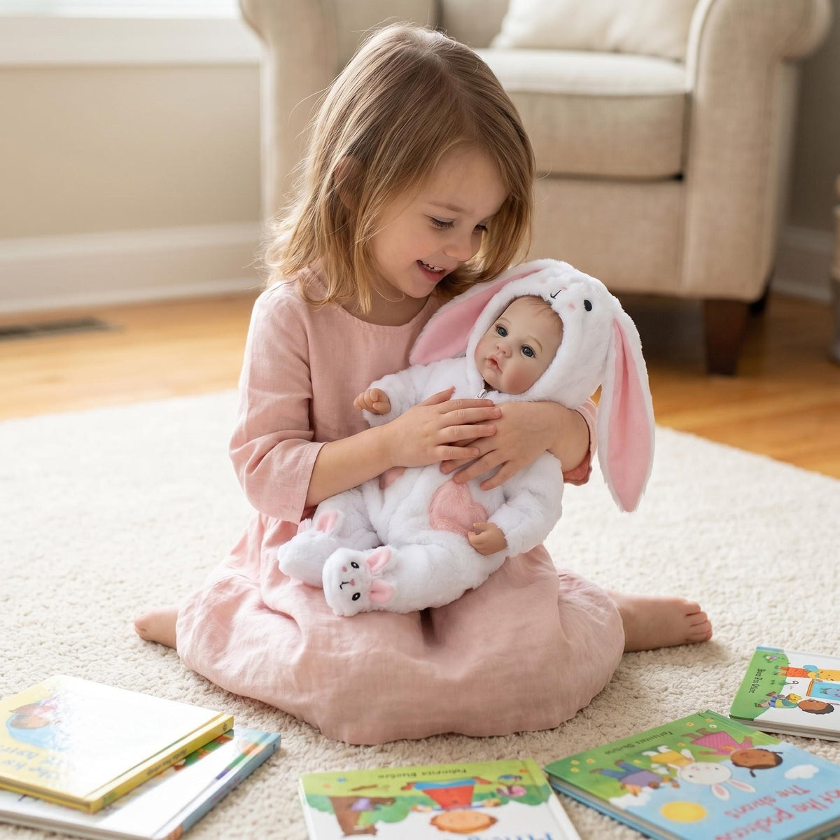 18 Zoll Reborn-Babypuppe, lebensechte Kuschelfigur mit 3D-Haut, Mehrschicht-Bemalung und sichtbaren Venen