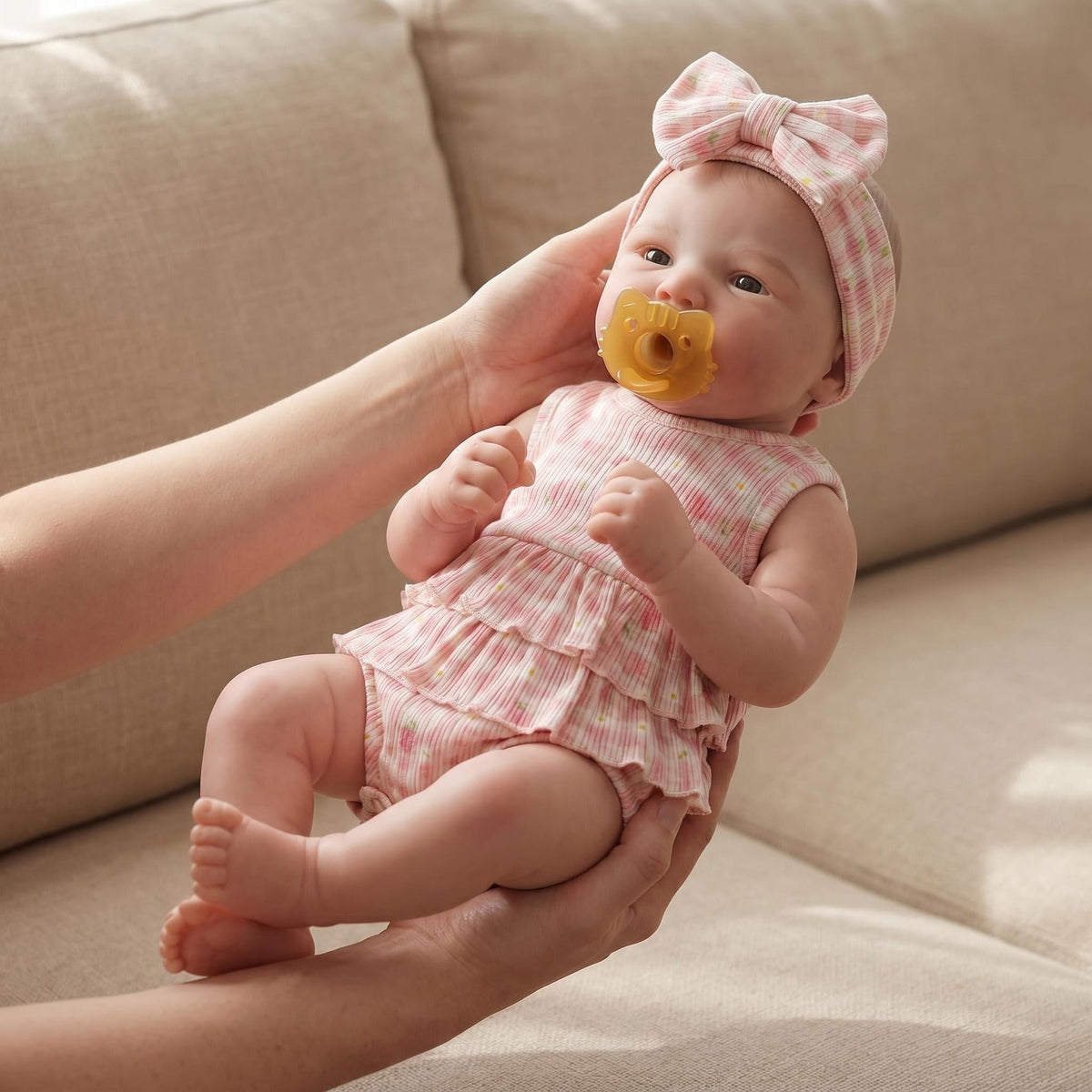 18-Zoll realistische Babypuppe, süße Babypuppe mit Silikonkörper, lebensechte Neugeborenen-Puppe mit Zubehör, Oster- und Geburtstagsgeschenk für Kinder ab 4 Jahren