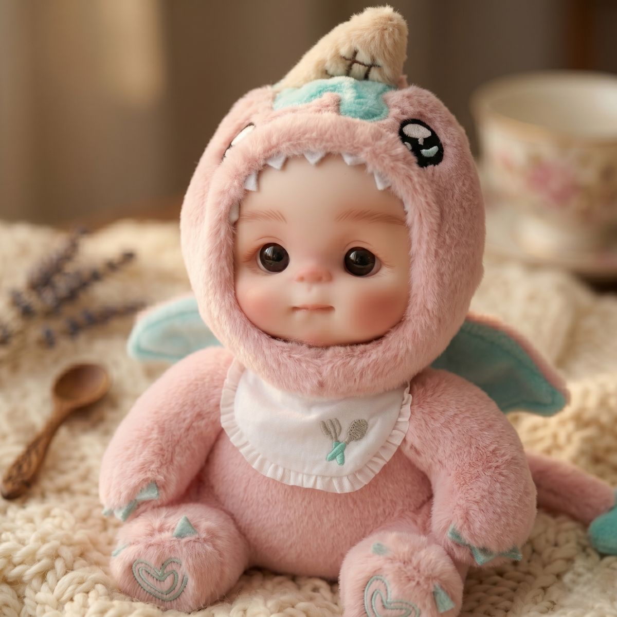 15 cm Vinyl-Plüschpuppenanhänger, Spielzeugpuppe mit simuliertem Babygesicht, 6 Zoll