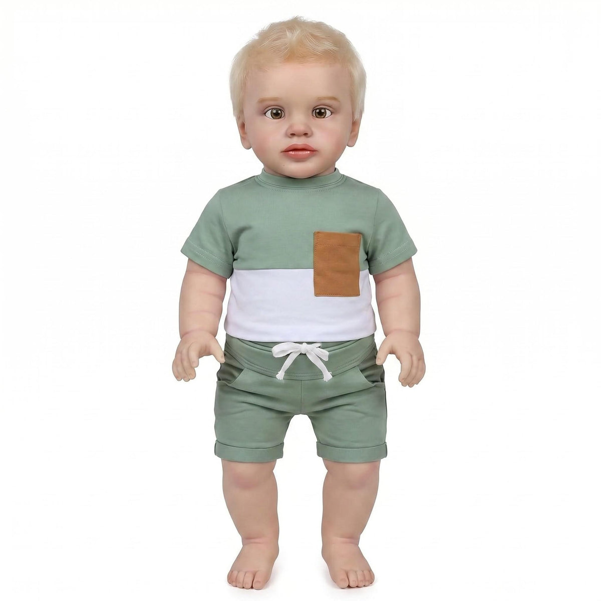 66 cm handgefertigte, lebensechte Reborn-Puppe mit Stoffkörper, Kleinkind, mehrschichtige Bemalung, 3D-Haut, handgerootete Haare, sichtbare Adern
