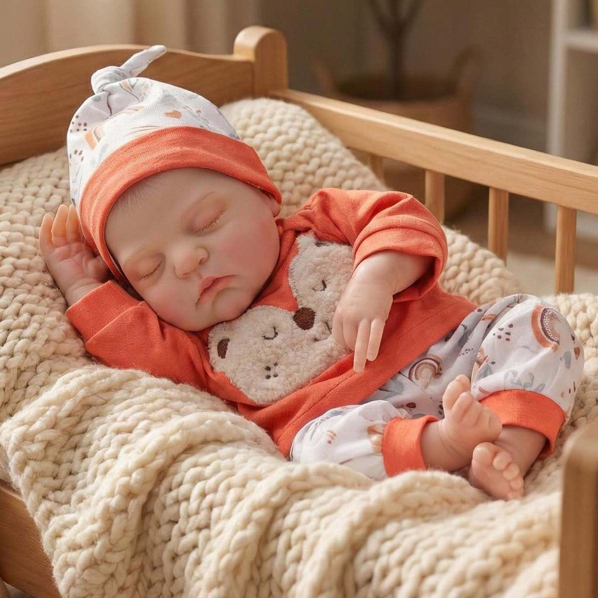 18 Zoll Reborn-Babypuppe im roten Outfit