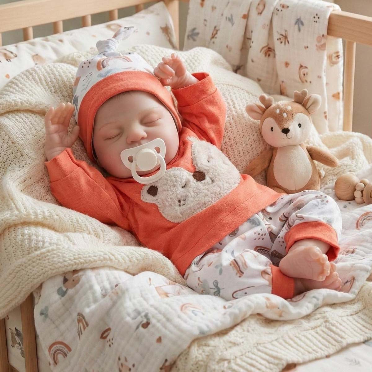 18 Zoll Reborn-Babypuppe im roten Outfit
