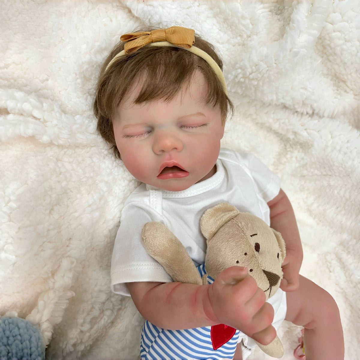 50 cm simulierte Baby-Reborn-Puppe aus Vollvinyl, 3D-Haut, Geschenk für Kinder