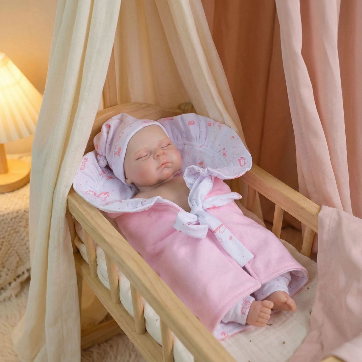 12-Zoll-Tasche in Rosa mit Pascale-Silikon-Reborn-Puppe als Weihnachtsgeschenk für Kinder