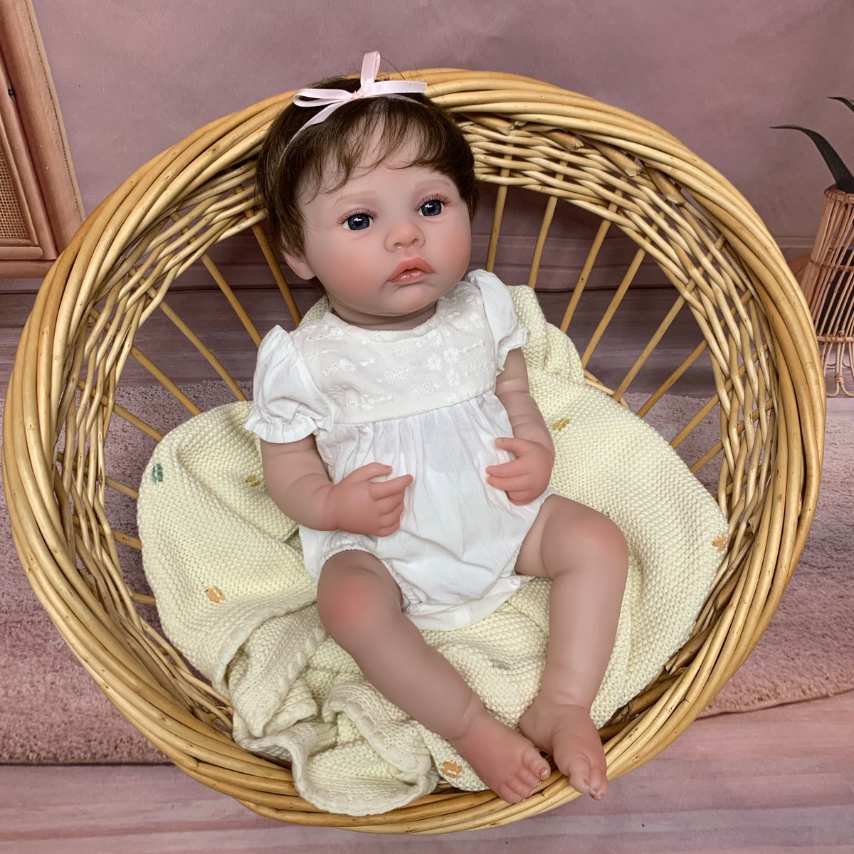 45 cm Simulations-Baby Ganz-Vinyl Reborn-Puppe Meadow 3D-Haut handbemalt