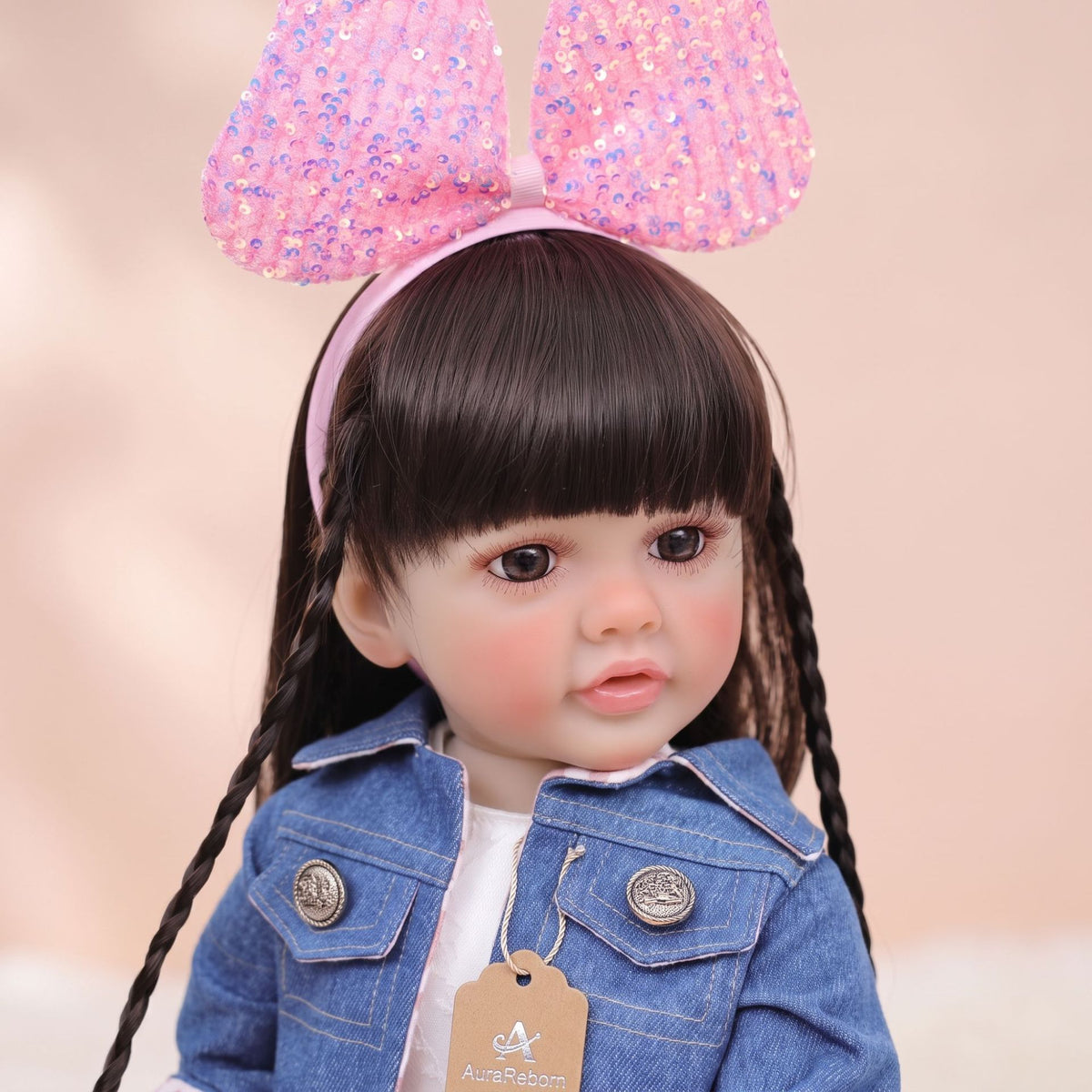 22-Zoll-Steh-Reborn-Kleinkindpuppe mit Ganzkörper-Vinyl für Geschenke und Dekoration