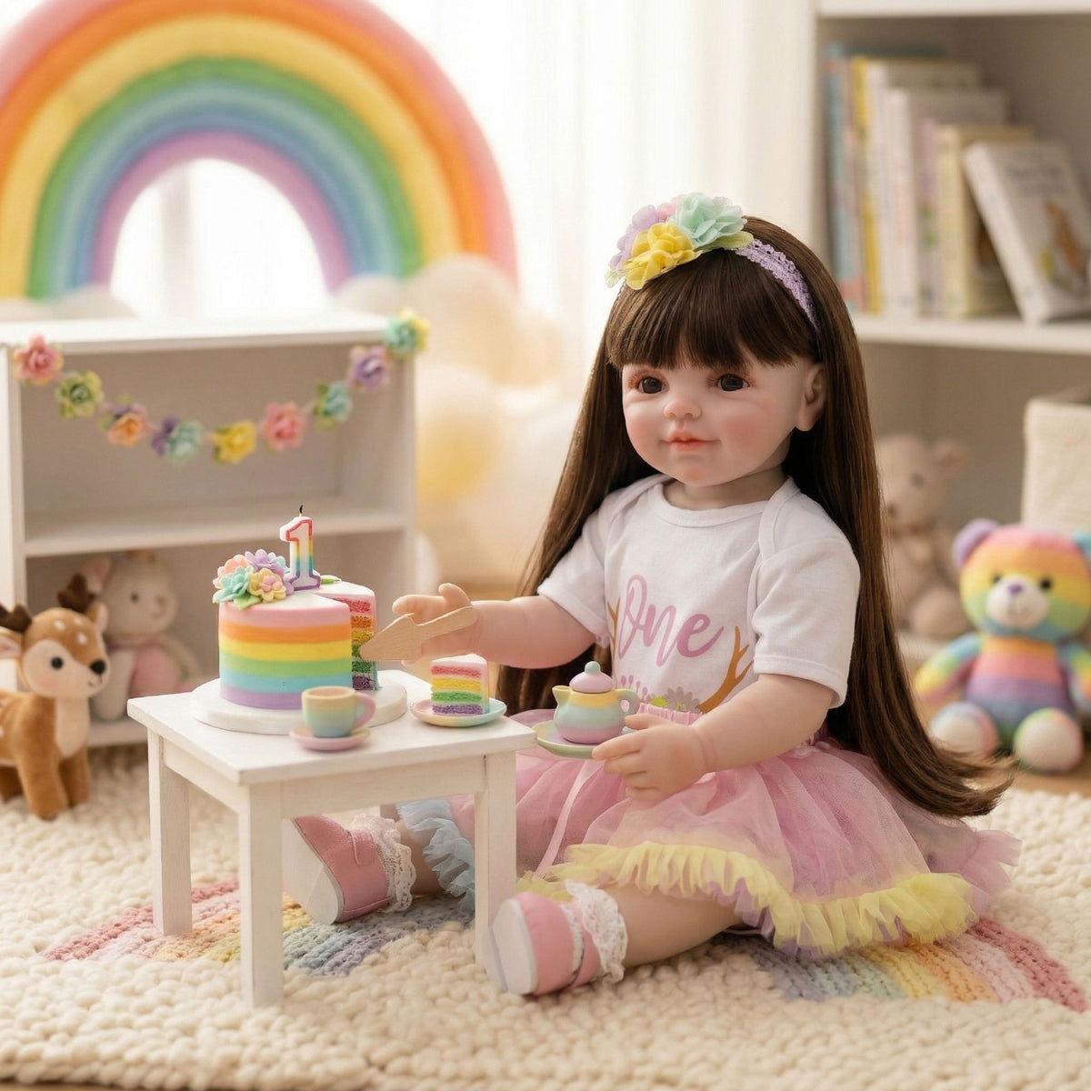 22 Zoll große stehende Reborn-Kleinkindpuppe mit Ganzkörper-Vinyl für Geschenke
