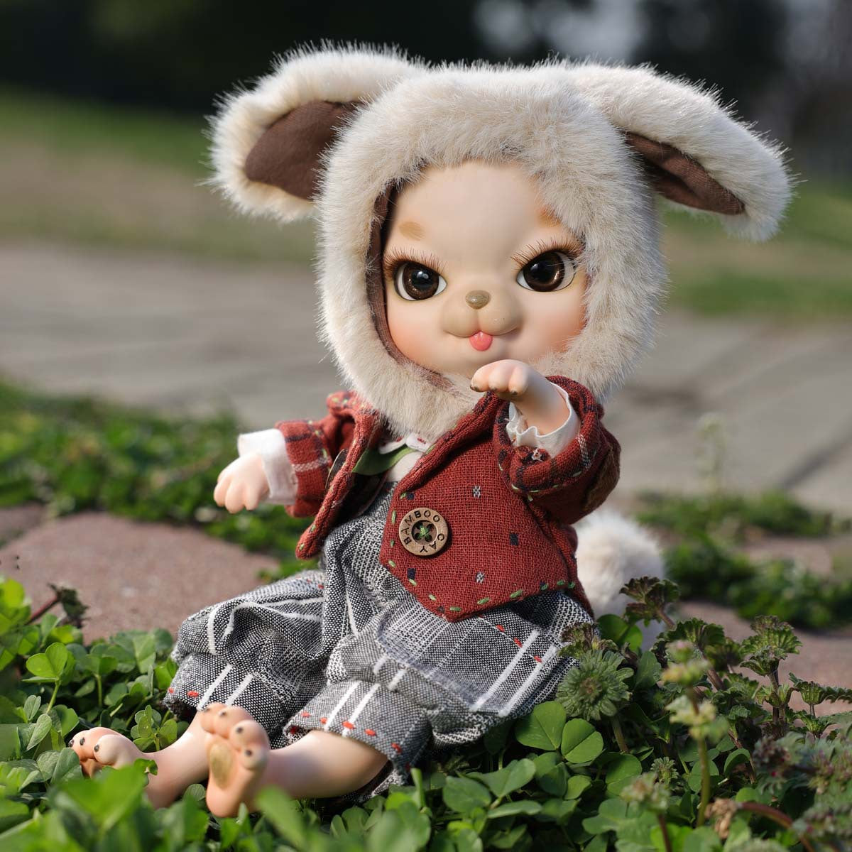 Entzückende 10-Zoll-Porzellan-Anziehpuppen (BJD) in Rotbraun