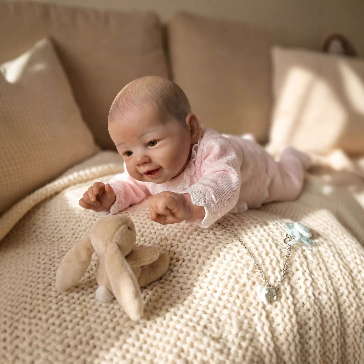 19-Zoll-Reborn-Puppe mit Stoffkörper, neugeborenes Baby