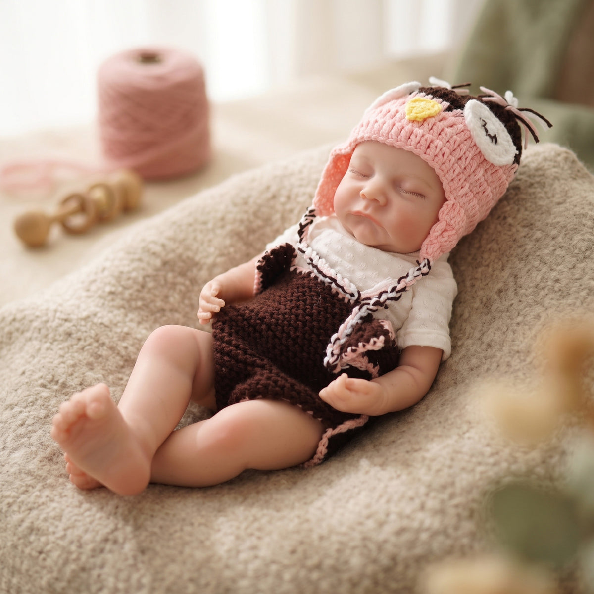 17 Zoll handgefertigte lebensechte Reborn-Puppe, voller Körper aus massivem Silikon, realistisches Neugeborenes, Spielzeug-Geschenk für Mädchen und Puppensammler
