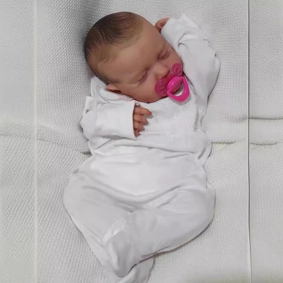48 cm Reborn Babypuppe mit Ganzkörper-Vinyl, Mädchenpuppe, Neugeborenen-Geschenk für Kinder