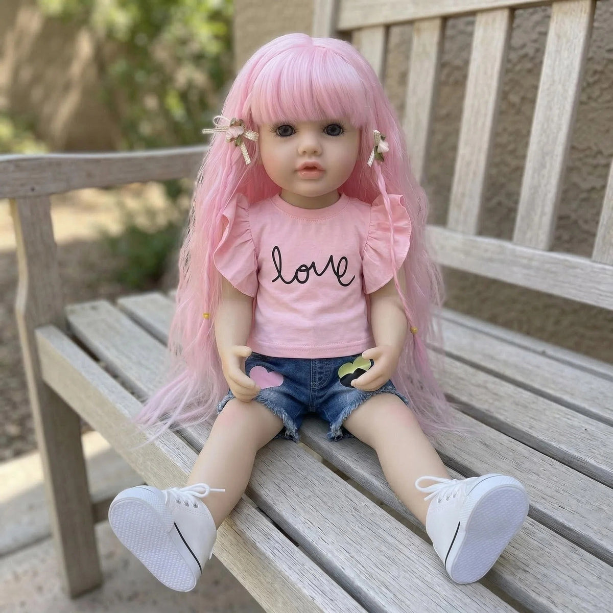 22 Zoll herzförmige Jeansshorts Betty Simulations-Wiedergeburts-Puppe Reborn-Puppe