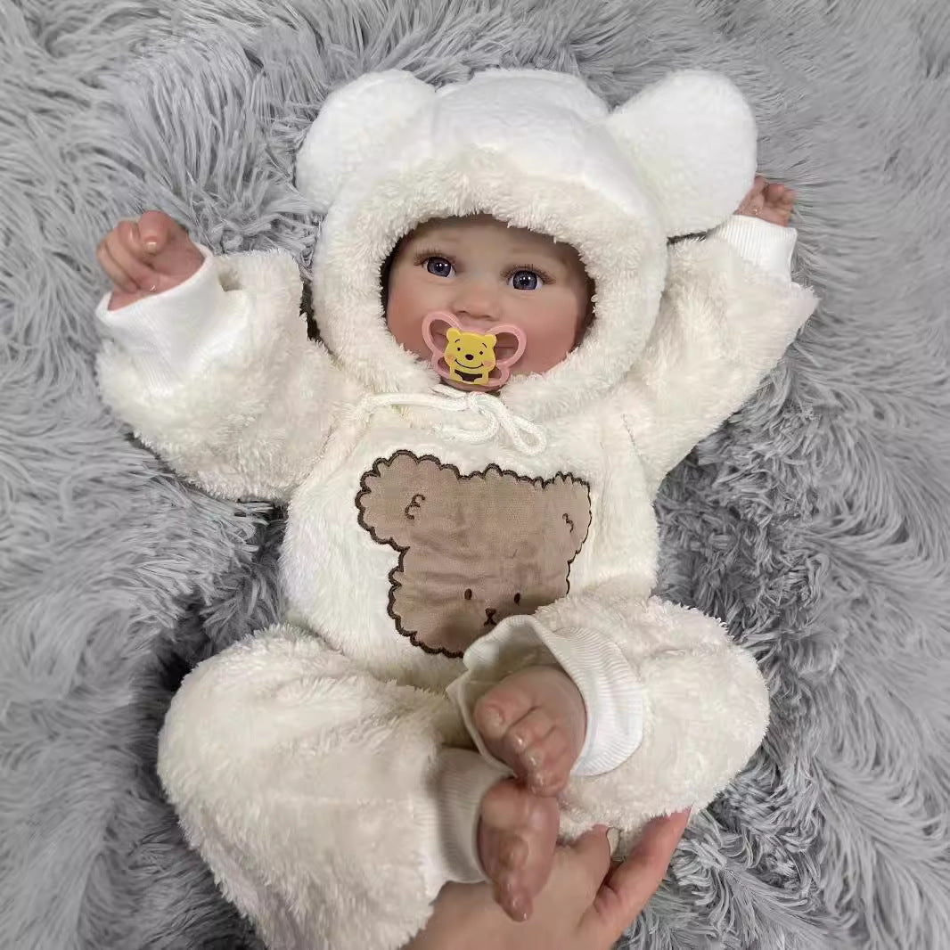 61 cm Reborn-Puppen mit Stoffkörper, weich, mit gemalten Haaren, neugeborene Babypuppen, Spielzeug für Mädchen, Reborn-Puppen