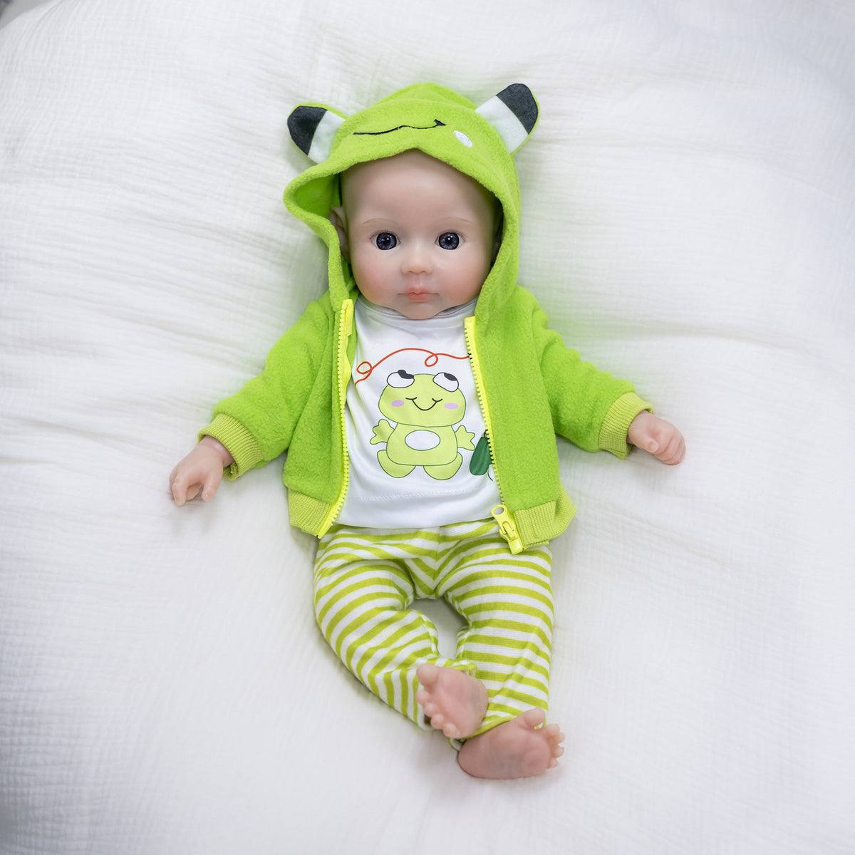 16 / 18 Zoll realistische Reborn-Puppe aus Vollsilikon, herzerwärmender Begleiter für Kinder und erwachsene Sammler zu besonderen Anlässen