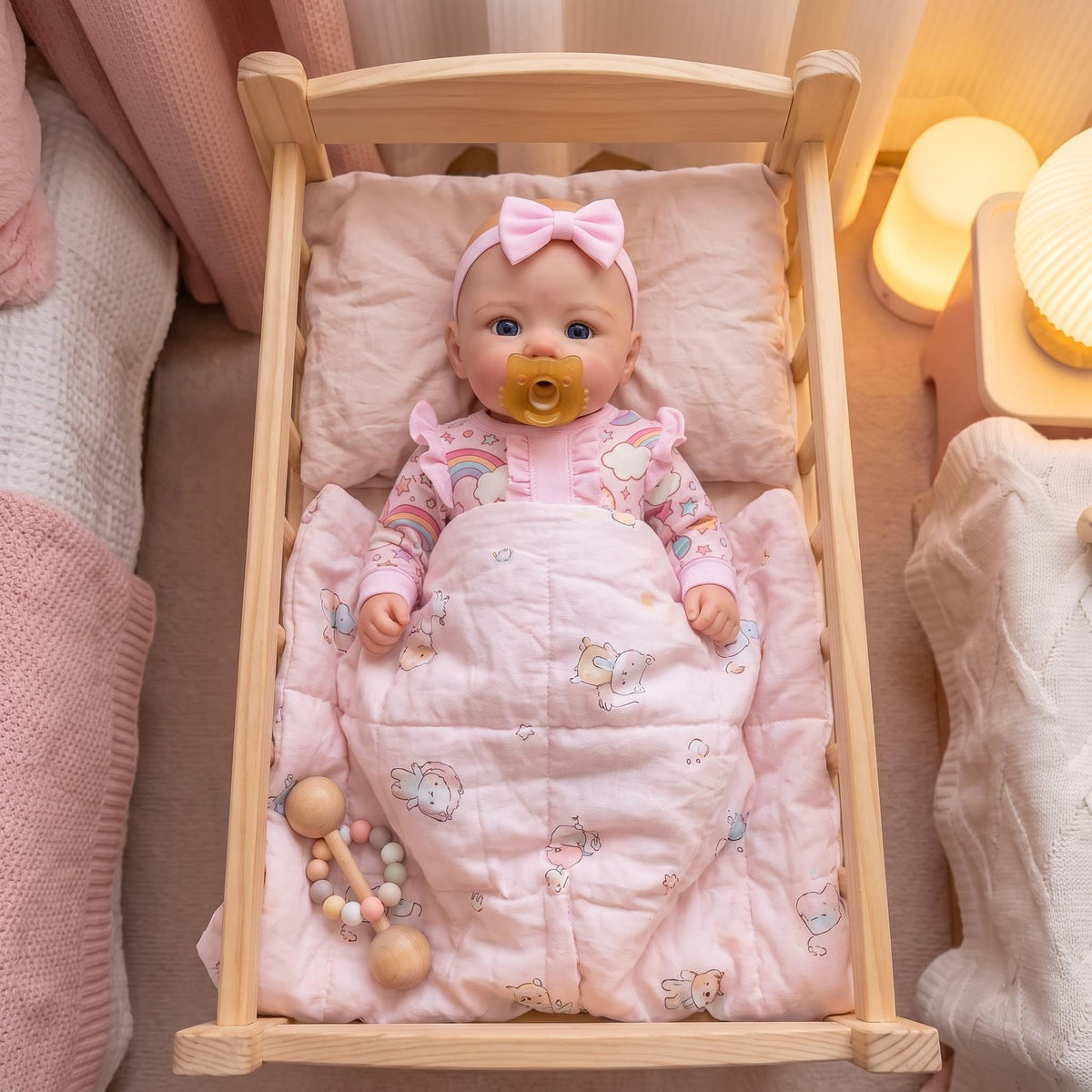 16-Zoll-Babypuppe aus Vollsilikon, lebhaftes Outfit mit Einhorn-Druck, unvergessliches Geschenk für Geburtstage und Feiertage