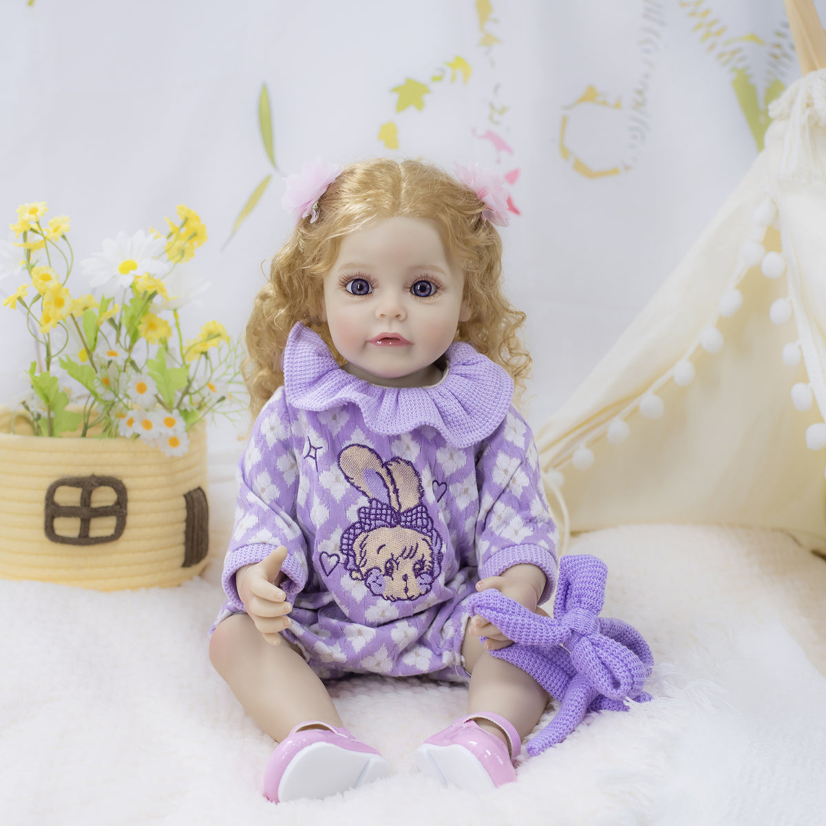 22-Zoll lebensechte Reborn-Puppe mit Ganzkörper-Vinyl, süße Geschenkidee für Kinder und Erwachsene zu besonderen Anlässen