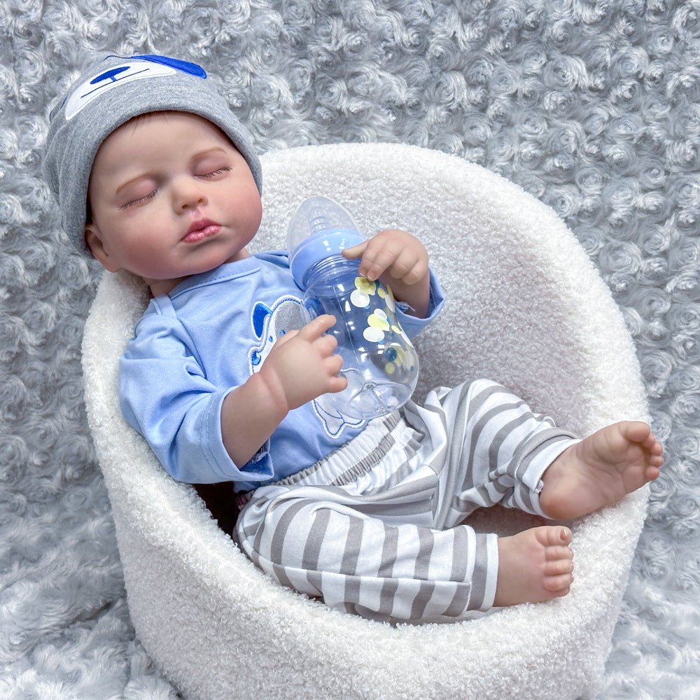 20 Zoll lebensgroße Vollvinyl-Schlafbaby-Puppe, inklusive Babyflasche, zeitloses Andenken für Geburtstage und die Feiertagssaison