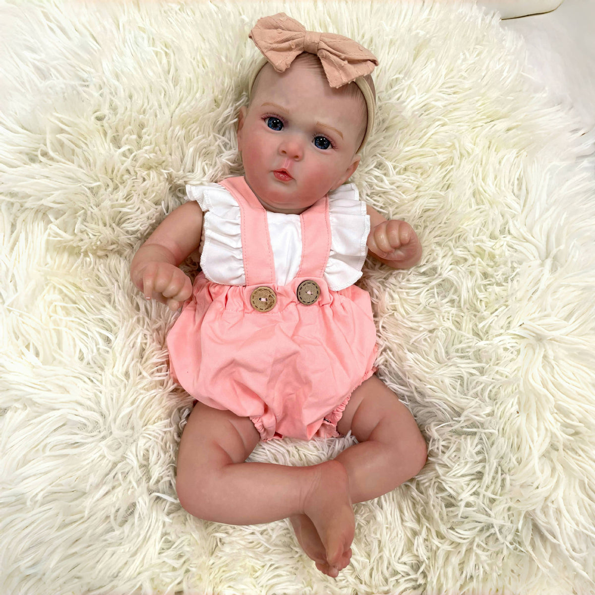 19 Zoll realistische Reborn-Babypuppe mit Stoffkörper, handgefertigte Neugeborenenpuppe, Geschenkspielzeug für kleine Mädchen und Sammler