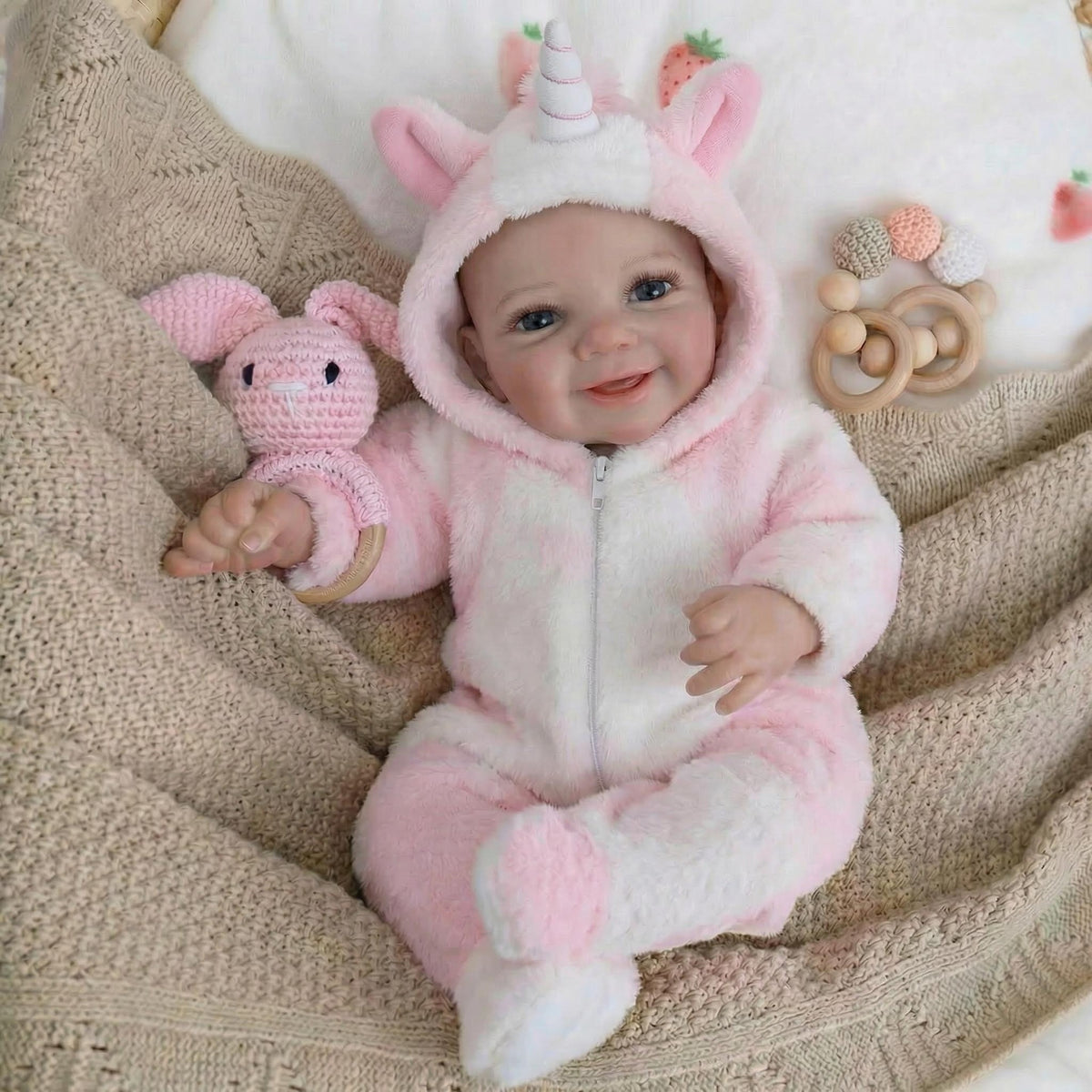19 Zoll pinke Einhorn-Vivienne Ganzvinyl-Reborn-Puppe