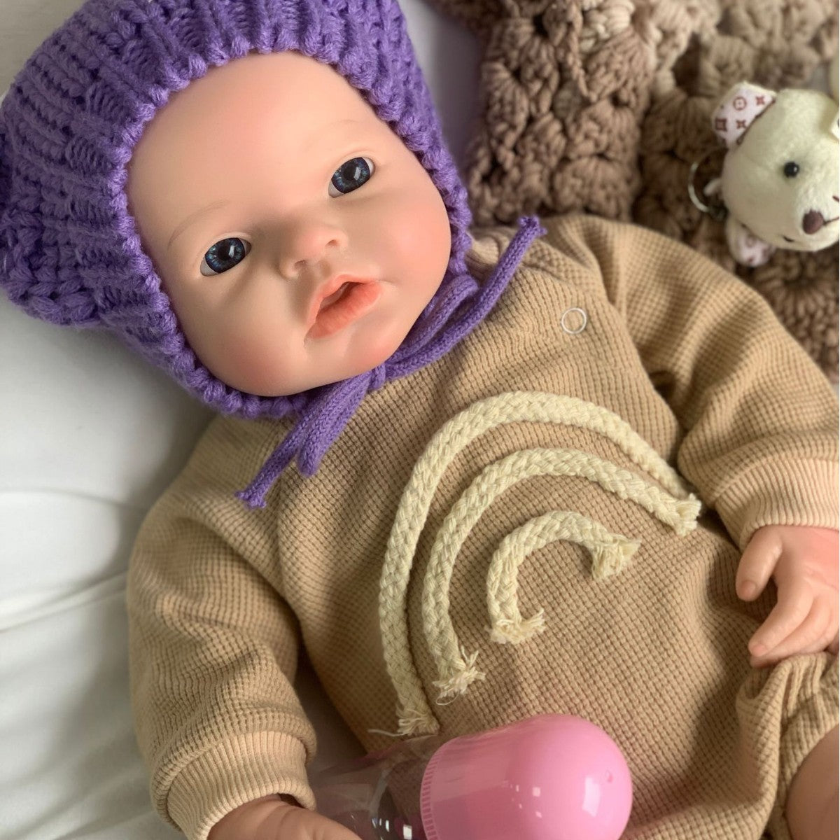[Drink and Wet System] 20 Zoll vollmassive Silikon-Babypuppe, lebensechte Rebirth-Puppe mit Trink- und Pipi-Funktion, Spielzeug für Kinder und Puppensammler