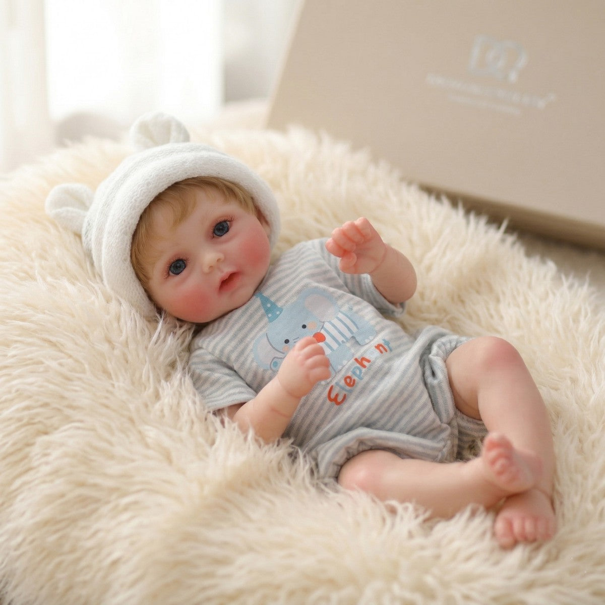 12 Zoll 30 cm Reborn-Puppe aus Vollsilikon mit implantiertem Haar, Simulations-Baby zum Umziehen