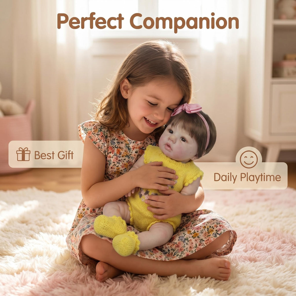 19-Zoll Reborn-Puppe mit Ganzkörper-Vinyl, handgestricktes Strampler-Set, Komfort-Begleiter, Urlaubs-Überraschungsgeschenk für Sammler