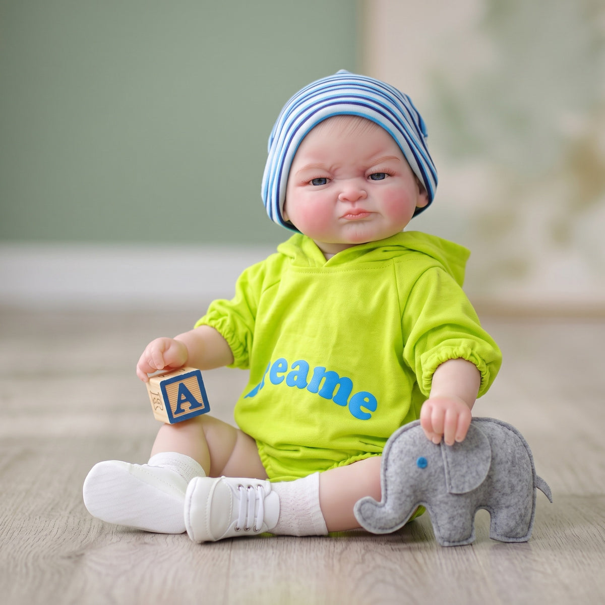 24 Zoll handbemalte Reborn-Babypuppe mit Vollvinylkörper, Spielhaus-Geschenk für Kinder, Sammlerstück