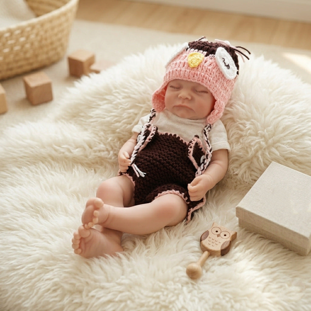 17 Zoll handgefertigte lebensechte Reborn-Puppe, voller Körper aus massivem Silikon, realistisches Neugeborenes, Spielzeug-Geschenk für Mädchen und Puppensammler