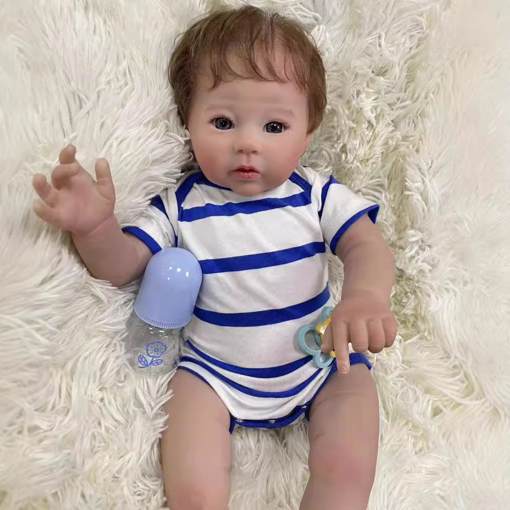 50 cm lebensechte Reborn-Babypuppe mit Stoffkörper, 3D-Haut, handgefertigte Puppe, Kinderspielzeug für Mädchen, Reborn-Puppen