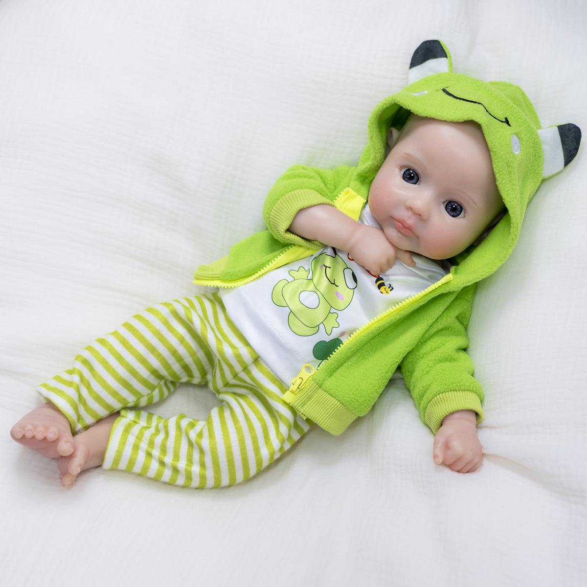 16 / 18 Zoll realistische Reborn-Puppe aus Vollsilikon, herzerwärmender Begleiter für Kinder und erwachsene Sammler zu besonderen Anlässen