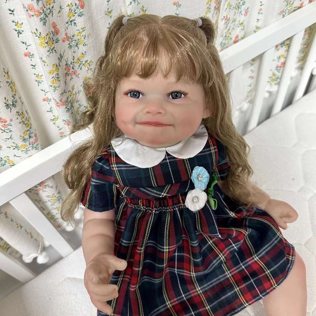 24 Zoll Reborn Puppen mit Stoffkörper, weich im Griff, lächelnd, Wine Nest Neugeborene Babypuppen, Spielzeug für Mädchen, Reborn Puppen