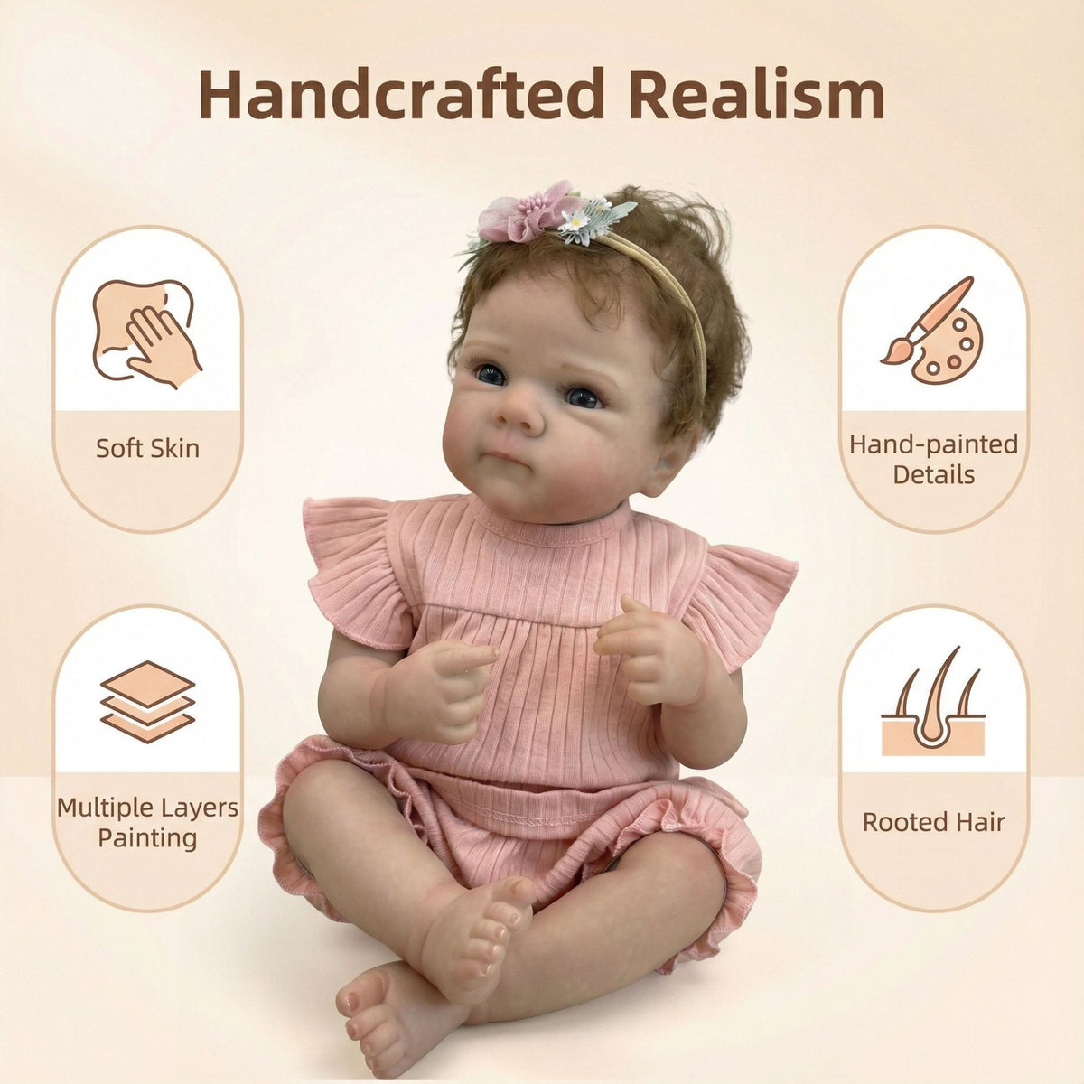 45 cm Reborn Baby Puppe Bettie Weichvinyl Spielzeug lebensechte Babypuppe Weihnachtsgeschenk für Mädchen