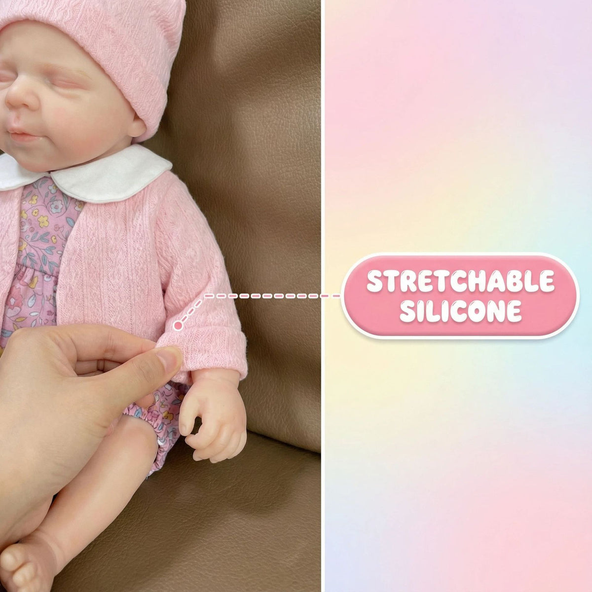 12 Zoll Vollsilikon Reborn Puppe rosa Strickjacke Pascale Simulationsspielzeugpuppe