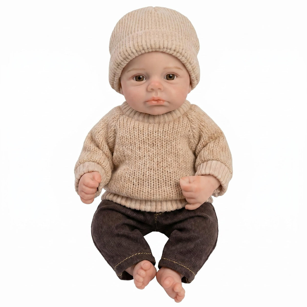 6-Zoll Reborn-Puppe mit Vollsilikonkörper, lebensecht, mit Hautvenen-Textur, handbemalte Neugeborenen-Puppe, komplettes Outfit- und Zubehör-Set