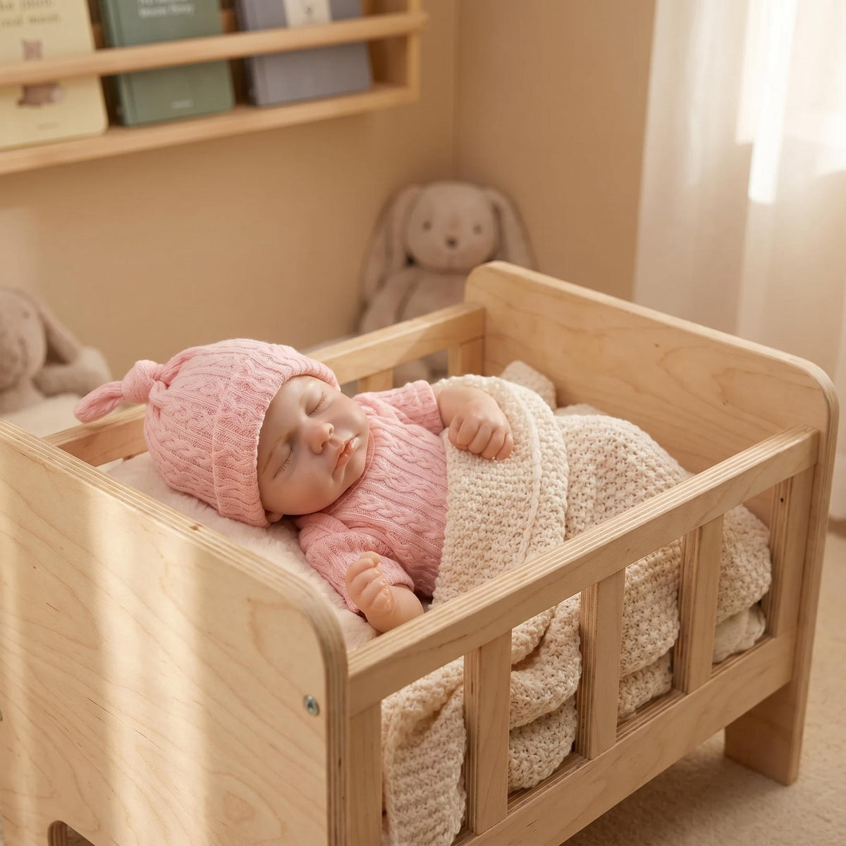 6-Zoll-Reborn-Puppe mit kurzem rosa Anzug, Körper aus vollmassivem Silikon, Weihnachtsgeschenk für Kinder