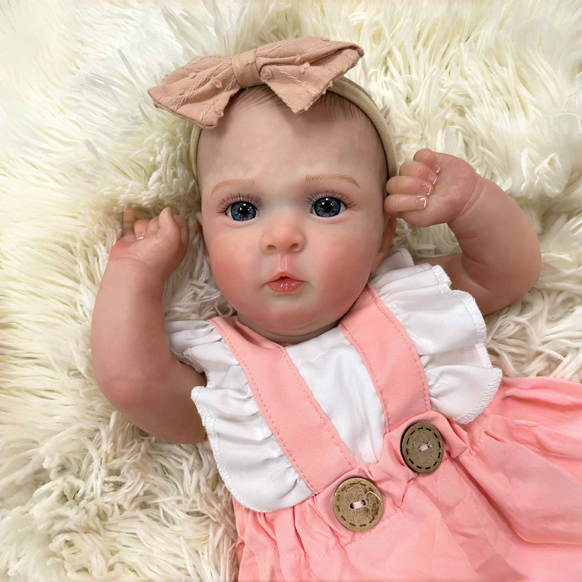 19 Zoll realistische Reborn-Babypuppe mit Stoffkörper, handgefertigte Neugeborenenpuppe, Geschenkspielzeug für kleine Mädchen und Sammler